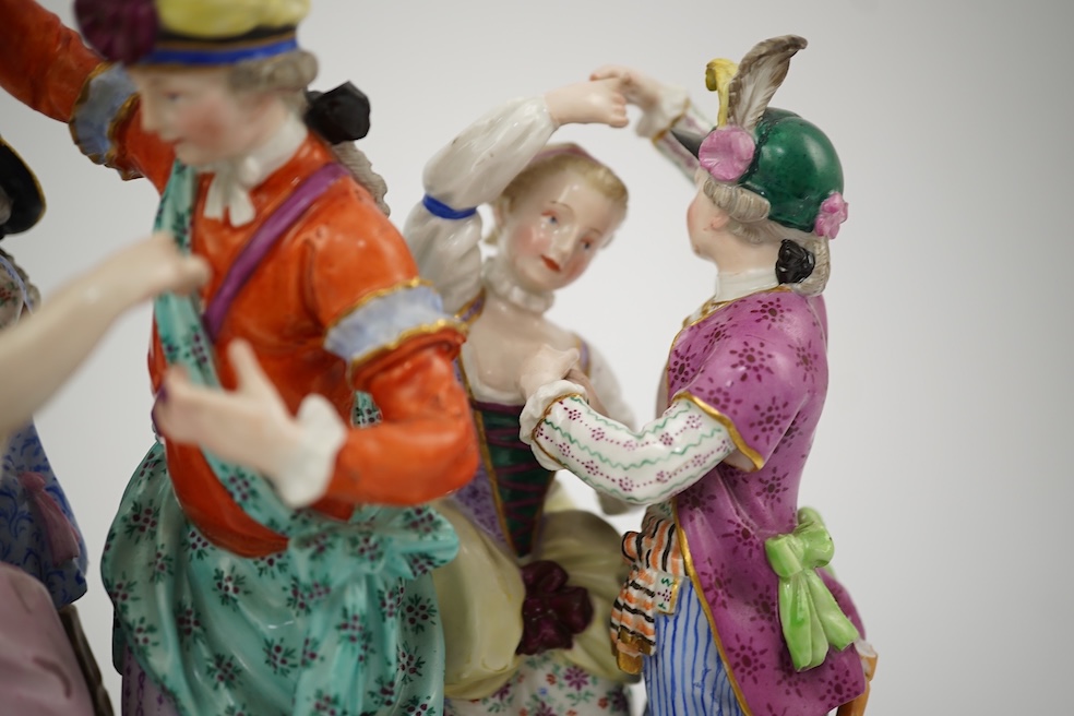 A Meissen porcelain group of the Dance Master and Dancers, late 19th century